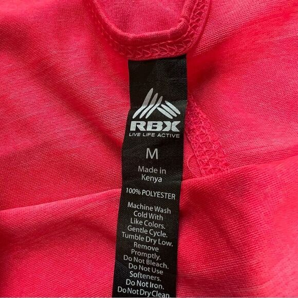 RBX ACTIVEWEAR Tank Top, Pink Slight Striped Pattern Size M - Picture 2 of 4